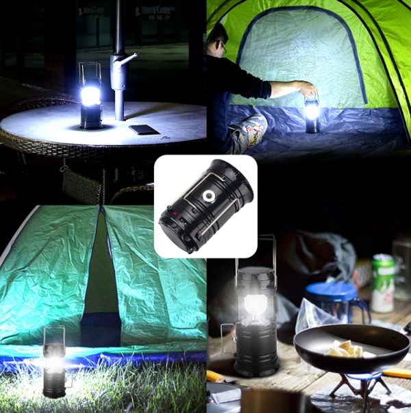 LED Tent Light Solar Rechargeable Camping Light Stretchable Multifunctional Lantern, Support USB Output - Image 7