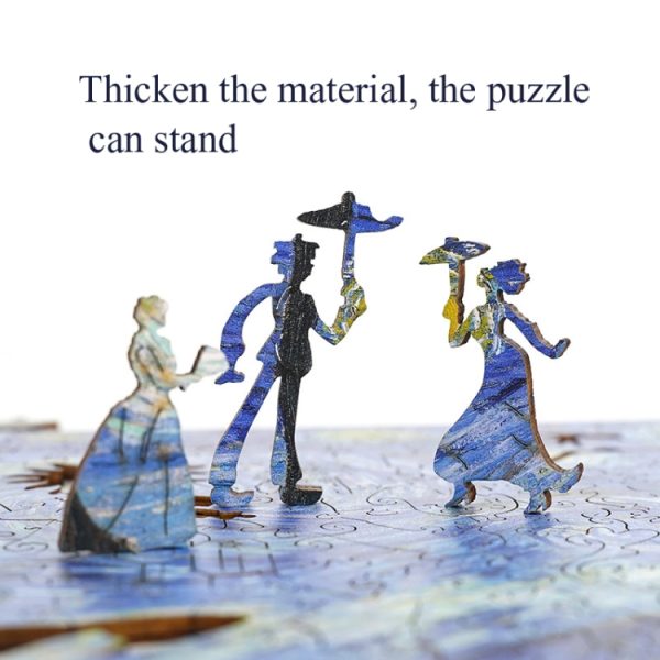 Irregular Wooden Puzzle Adult High Difficulty Creative Gift, The Starry Night - Image 4