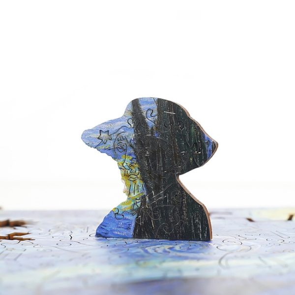 Irregular Wooden Puzzle Adult High Difficulty Creative Gift, The Starry Night - Image 5