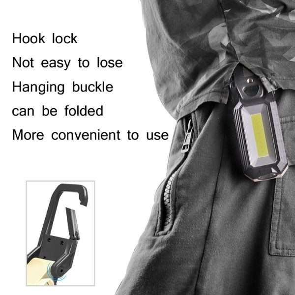 Glare Car Inspection USB Charging LED Folding Camping Lamp with Hook + Magnet, - Image 3