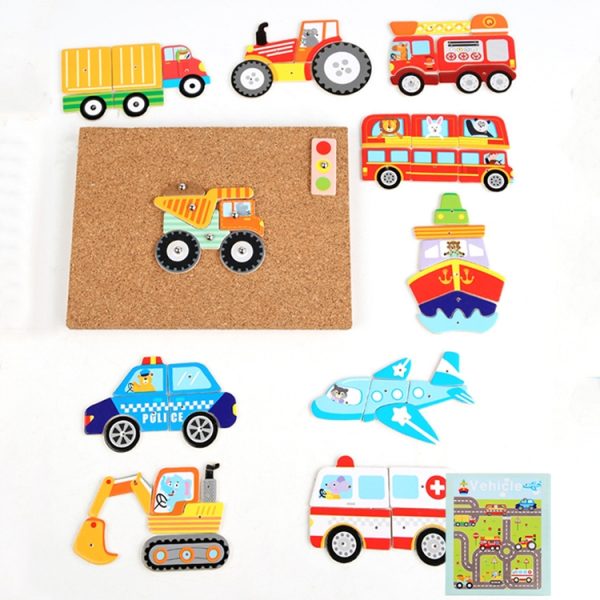 MQY-9988 Early Childhood Education Puzzles Baby Wooden Puzzle Toys, Traffic, Plant, Space, Animal - Image 8