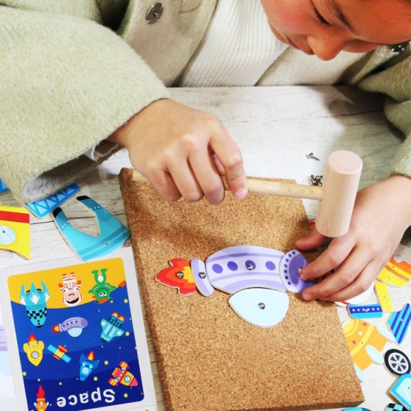 MQY-9988 Early Childhood Education Puzzles Baby Wooden Puzzle Toys, Traffic, Plant, Space, Animal - Image 6