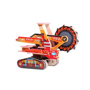 3 PCS 512 Children Wooden Assembled Car Engineering Vehicle Excavator Assembling Toy, Mining Vehicle, Forklift, Cleaners, Bulldozer, Excavator