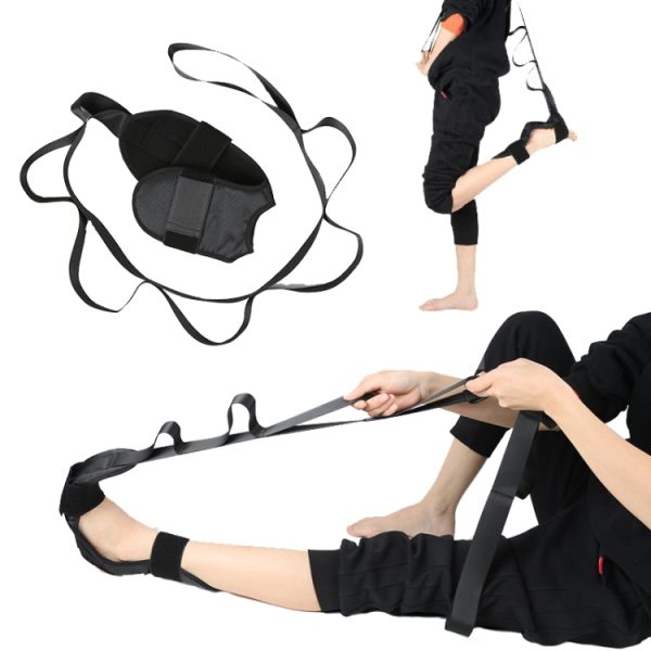 Yoga Stretch Trainer Rehabilitation Correction Belt Foot Drop Stretcher, Oxford Black - Image 2