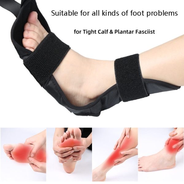 Yoga Stretch Trainer Rehabilitation Correction Belt Foot Drop Stretcher, Oxford Black - Image 6