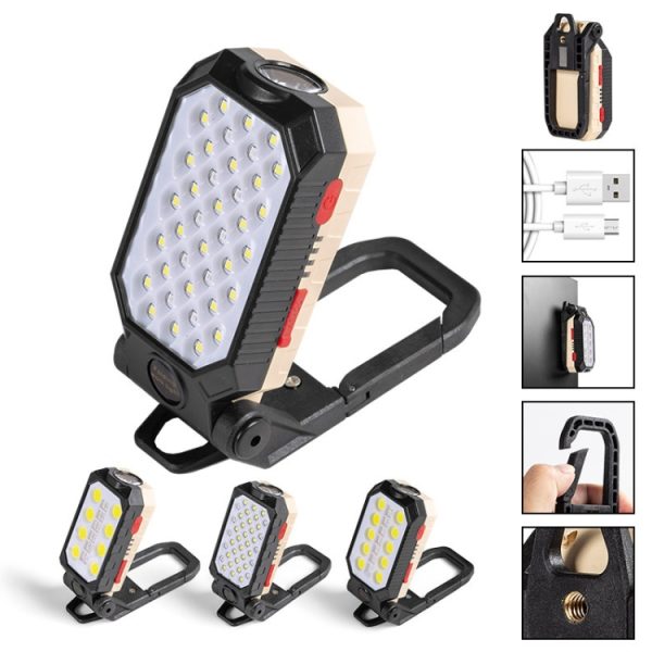 COB Work Light USB Charging Hook Emergency Flashlight Maintenance Lamp, - Image 2