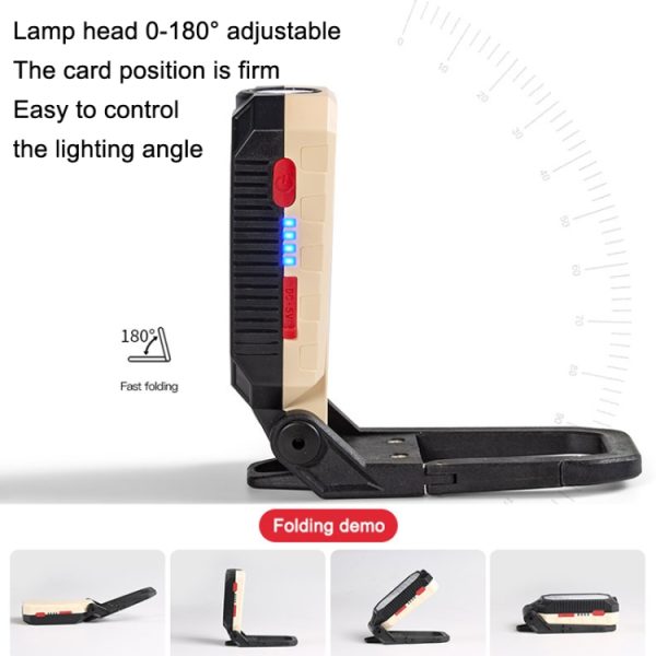 COB Work Light USB Charging Hook Emergency Flashlight Maintenance Lamp, - Image 3