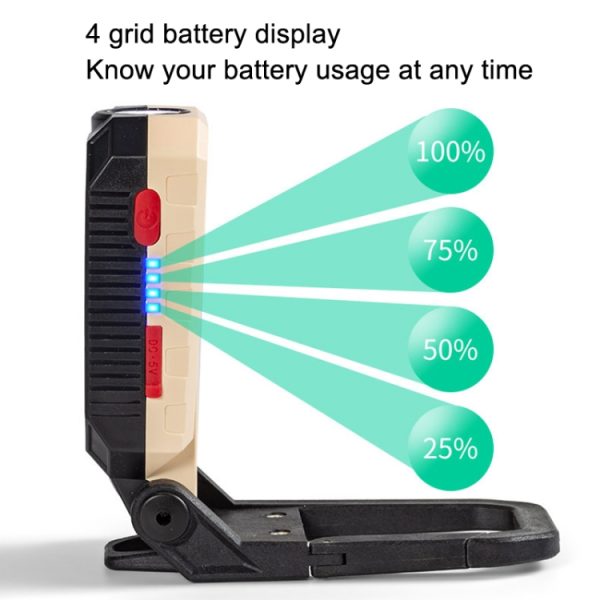 COB Work Light USB Charging Hook Emergency Flashlight Maintenance Lamp, - Image 4