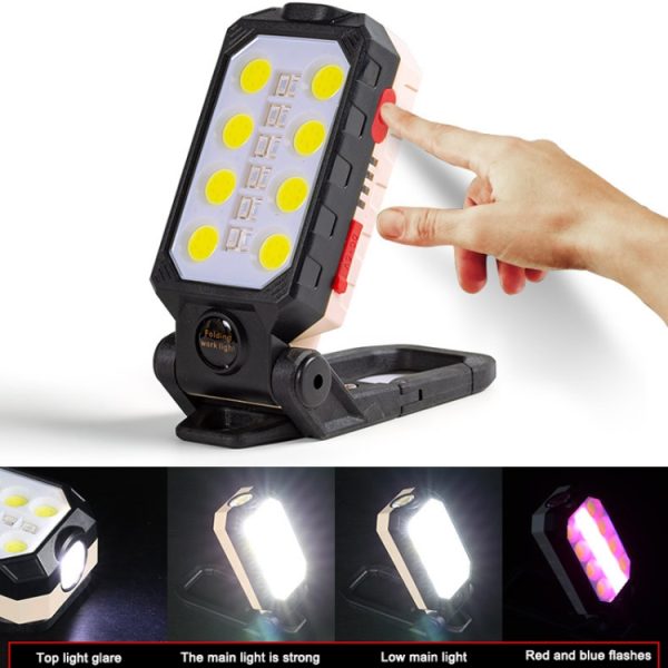 COB Work Light USB Charging Hook Emergency Flashlight Maintenance Lamp, - Image 6