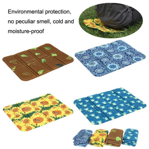 Portable Dirty Park Folding Picnic Mat Moisture-proof and Cool Cushion, 38.5x28.3x0.8cm Sunflowers, 38.5x28.3x0.8cm Cloud Sea, 38.5x28.3x0.8cm Flower, 38.5x28.3x0.8cm Leaves - Image 2