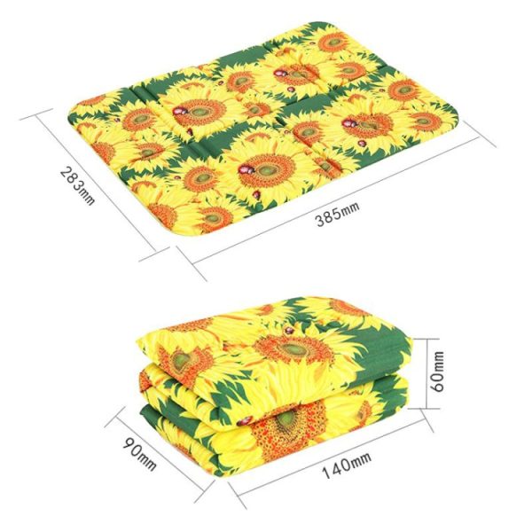 Portable Dirty Park Folding Picnic Mat Moisture-proof and Cool Cushion, 38.5x28.3x0.8cm Sunflowers, 38.5x28.3x0.8cm Cloud Sea, 38.5x28.3x0.8cm Flower, 38.5x28.3x0.8cm Leaves - Image 3