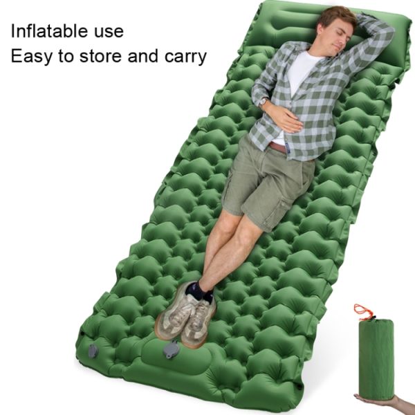 TPU Inflatable Sleeping Pad Camps Outdoor Waterproof Single Travel Cushion, Army Green, Navy) - Image 4