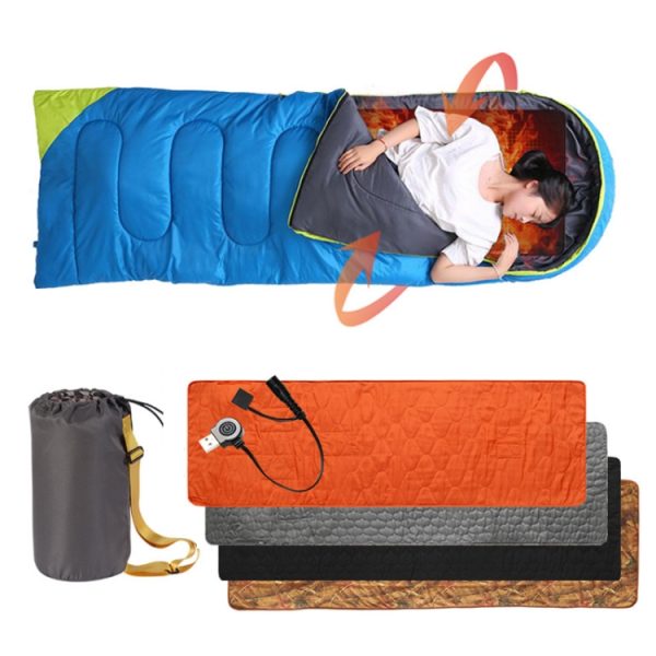 Winter Outdoor Camping Smart Portable Heating Sleeping Pad, 198x61cm Orange, 198x61cm Black, 198x61cm Gray, 198x61cm Flower - Image 6