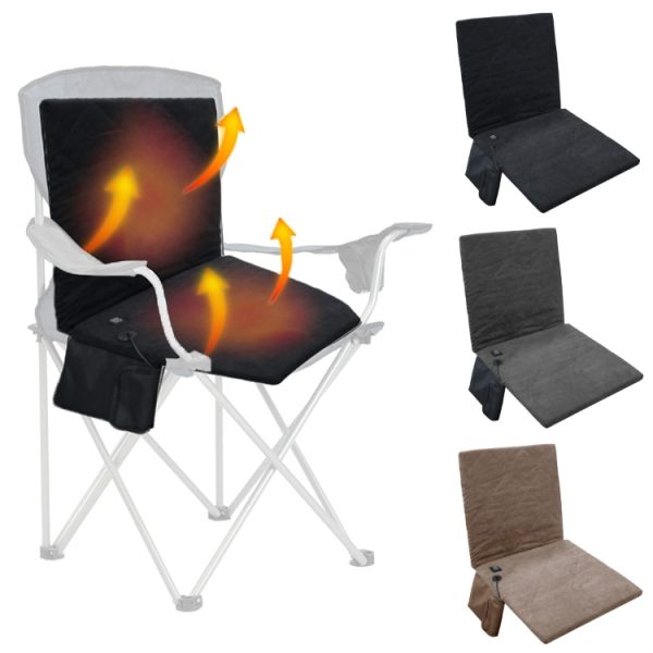 Outdoor Winter Camping Warm USB Heating Cushions With Backrest, With Backrest Khaki, With Backrest Black, With Backrest Gray - Image 2