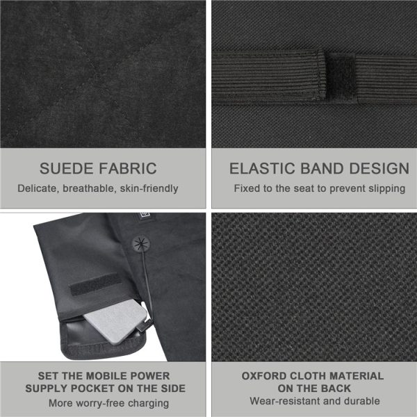 Outdoor Winter Camping Warm USB Heating Cushions With Backrest, With Backrest Khaki, With Backrest Black, With Backrest Gray - Image 3