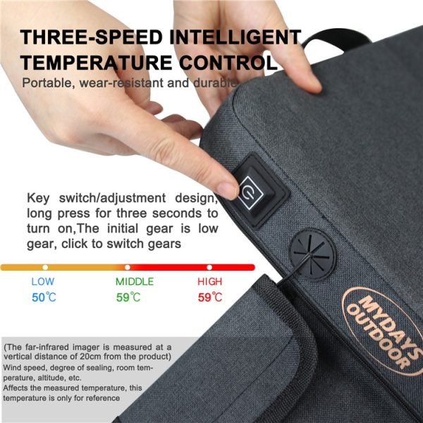 Outdoor Camping Stool USB Heating Portable Mat, Gray - Image 4