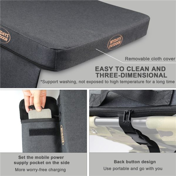 Outdoor Camping Stool USB Heating Portable Mat, Gray - Image 5
