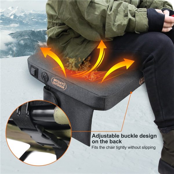 Outdoor Camping Stool USB Heating Portable Mat, Gray - Image 6