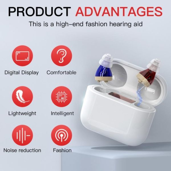 GM-912 Digital Hearing Aid Sound Amplifier With Digital Display Charging Compartment - Image 2