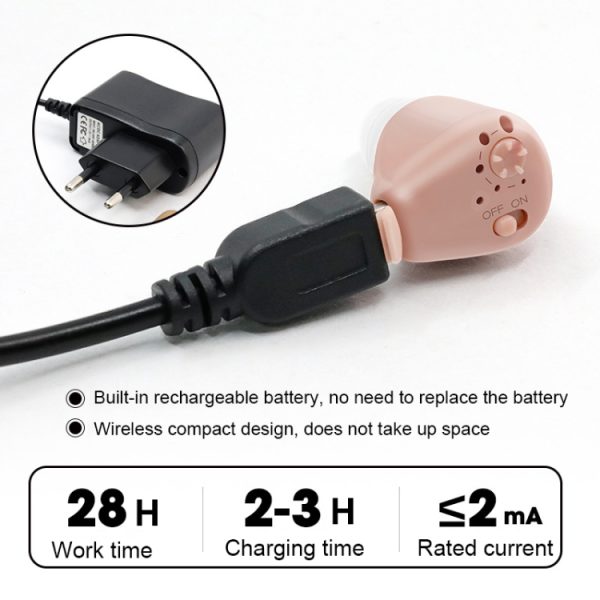 K-88 Wireless Elderly Sound Amplifier Sound Collector Mini Charging Hearing Aids, - Image 3