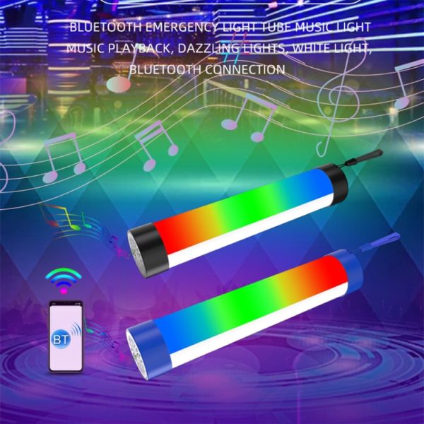 10W RGB Light Effect Bluetooth Magnetic Emergency Light with Audio Function - Image 2