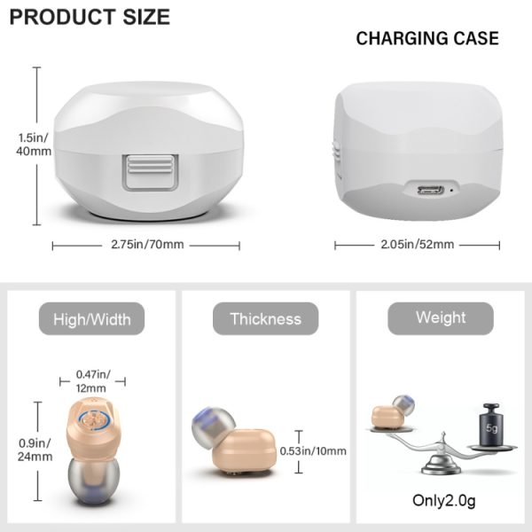 Z-127C TWS Charging Hearing Aid Sound Amplifier Auxiliary Listener - Image 2