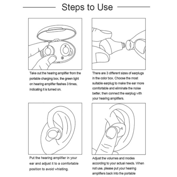 Z-300 TWS Rechargeable Sound Amplifier Deaf Hearing Aids, - Image 7