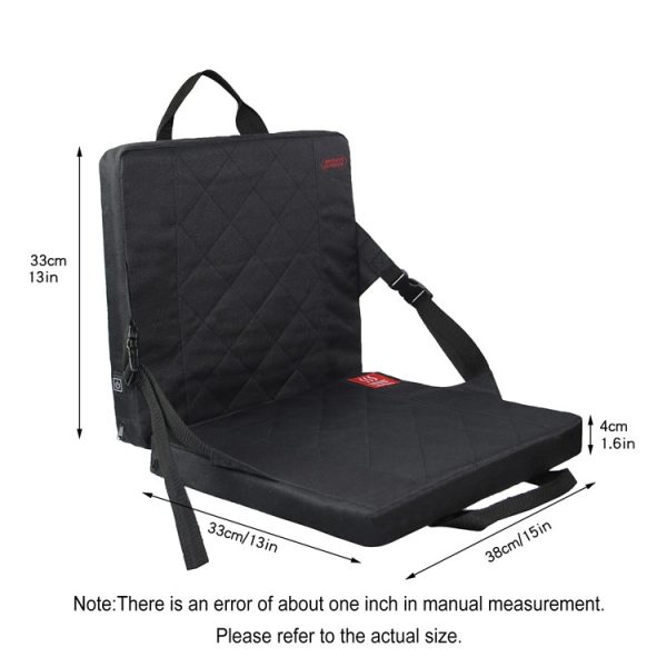 Outdoor Portable Camping Heated Foldable Cushion, Size:, 33x38x4cm Black, 33x38x4cm Khaki - Image 2
