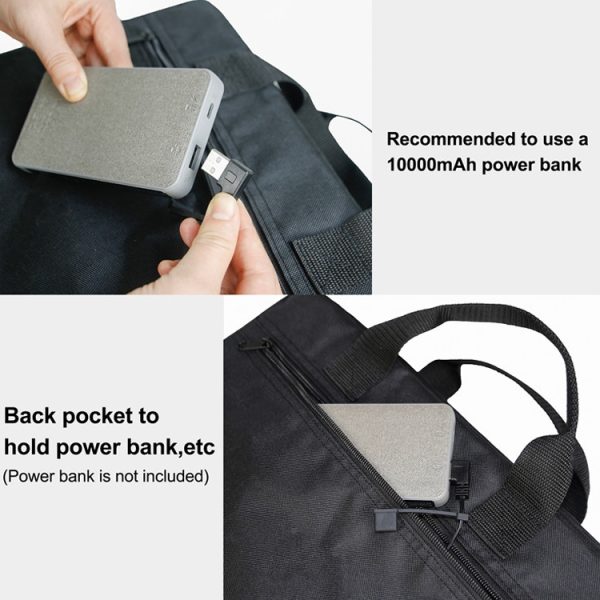 Outdoor Portable Camping Heated Foldable Cushion, Size:, 33x38x4cm Black, 33x38x4cm Khaki - Image 3