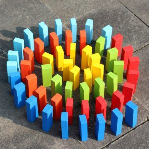 Colorful Stacked Tall Children Menochi Toy Desktop Game, 54pcs