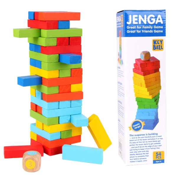 Colorful Stacked Tall Children Menochi Toy Desktop Game, 54pcs - Image 2