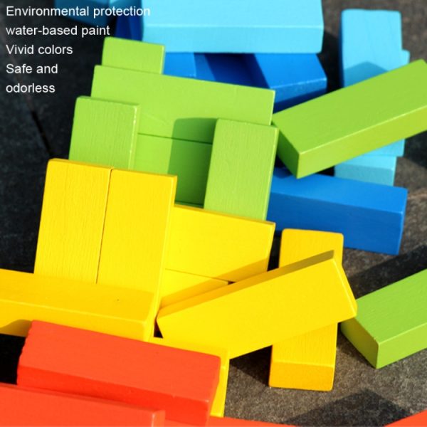 Colorful Stacked Tall Children Menochi Toy Desktop Game, 54pcs - Image 4