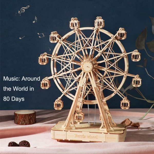 3D Three -Dimensional Puzzle Board Children Wood Puzzles Model, Rolife TG301 Airplane, Rolife TG401 Ferris Wheel, Rolife TG403 Camera, Rolife TG404 Rotating Trojan, Rolife TG501 Eiffel Tower, Rolife TGN01 Eight Sound Box, Rolife TG306 Cruise - Image 3