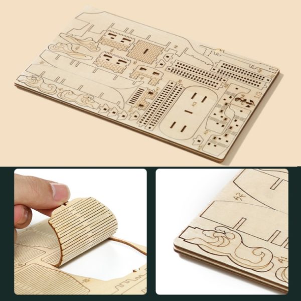 LG807 Ocean Sailboat 3D Wooden Puzzle Children Educational Toys DIY Handmade Ornaments – Image 4