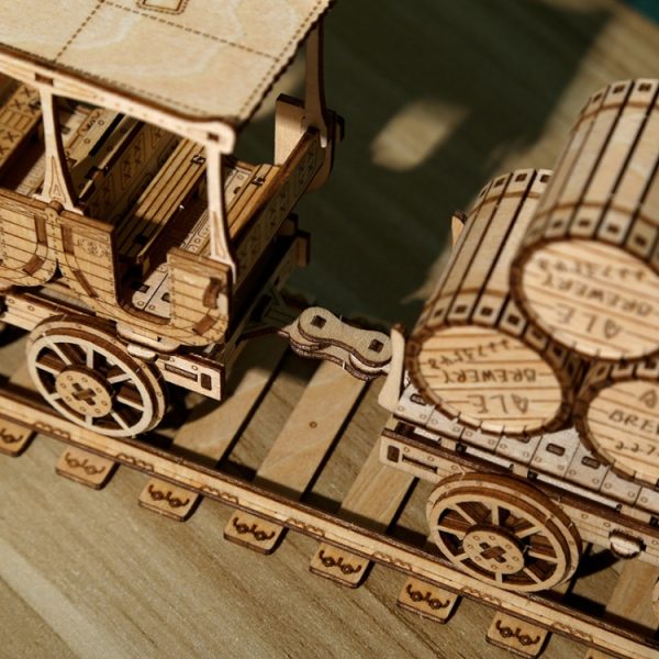 Red Wine Transport Truck 3D Wooden Puzzle Toys DIY Handmade Ornaments – Image 3