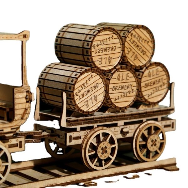 Red Wine Transport Truck 3D Wooden Puzzle Toys DIY Handmade Ornaments – Image 5