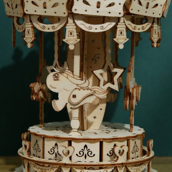 Carousel Horse 3D Wooden Puzzle Toys DIY Handmade Ornaments - Image 4