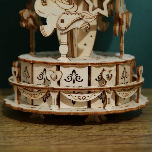 Carousel Horse 3D Wooden Puzzle Toys DIY Handmade Ornaments - Image 5