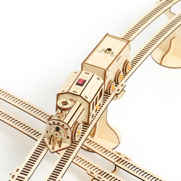 Train Rail Car 3D Wooden Puzzle Model DIY Handmade Ornaments – Image 3