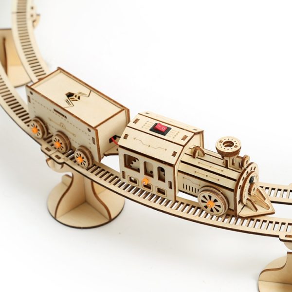 Train Rail Car 3D Wooden Puzzle Model DIY Handmade Ornaments – Image 4