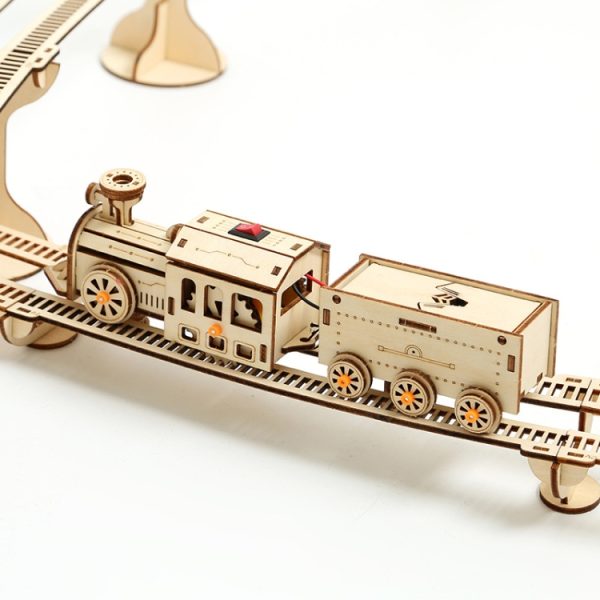 Train Rail Car 3D Wooden Puzzle Model DIY Handmade Ornaments – Image 5