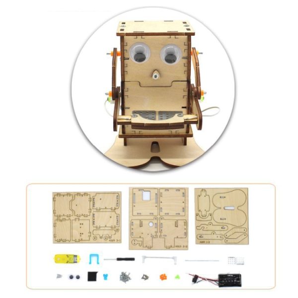 Robot Eating Coins Kids DIY Science Toy Educational Scientific Experiment Kit Wood Craft – Image 5