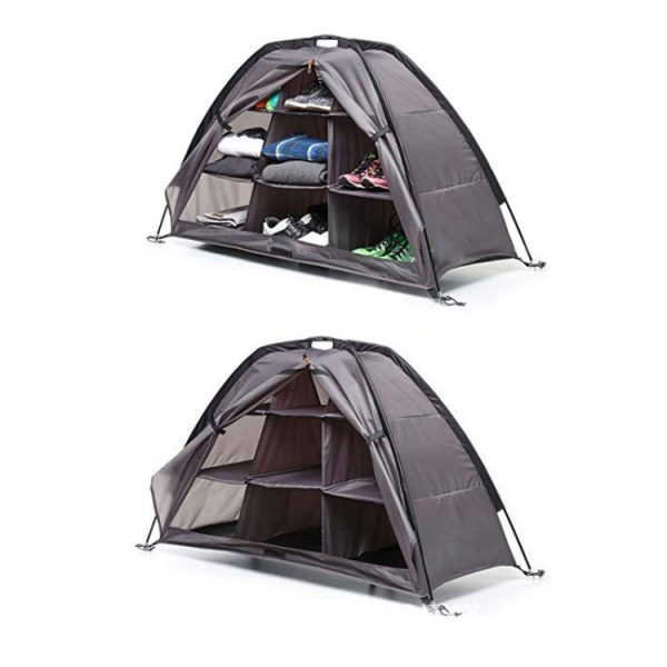 9 Compartment Foldable Camping Storage Tent Shoe Cabinet for Travel – Image 4