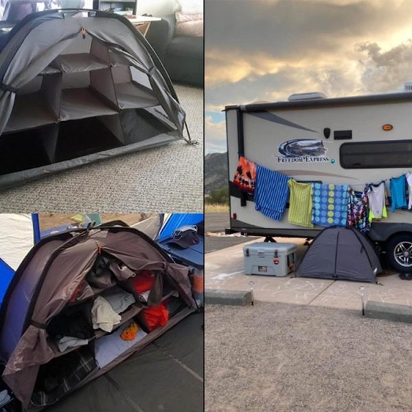 9 Compartment Foldable Camping Storage Tent Shoe Cabinet for Travel – Image 6