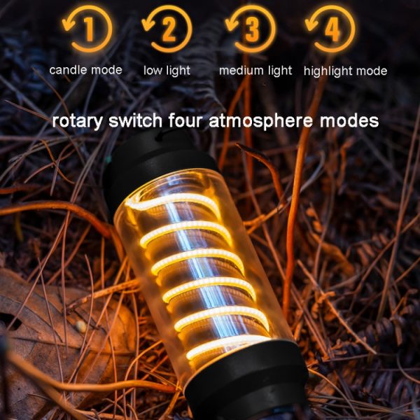 Outdoor Camping Spiral Waterproof Multifunctional Tent Hanging Lamp - Image 3