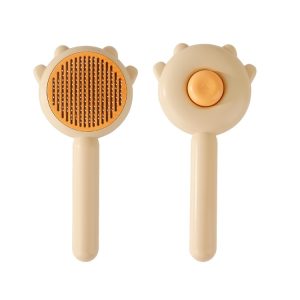 Pet Needle Combing Hair Cleaning De-frizz Brush, Yellow, Green, Purple