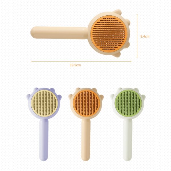 Pet Needle Combing Hair Cleaning De-frizz Brush, Yellow, Green, Purple - Image 2