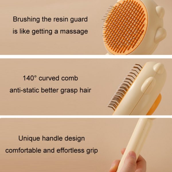 Pet Needle Combing Hair Cleaning De-frizz Brush, Yellow, Green, Purple - Image 5