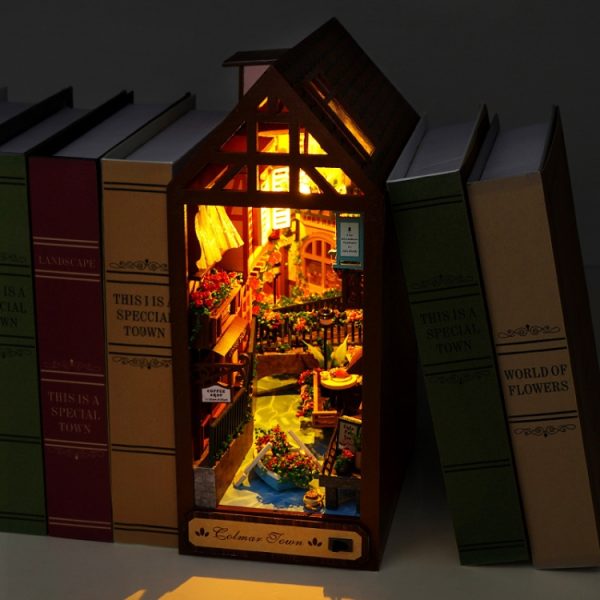 DIY Assembled LED 3D House Model Bookends Kid Toys Glowing Birthday Gift, TC16 Youran Years, TC17 Alley After Rain, TC18 Sea Wind Realm, TC35 Firefare Forest, TC36 Nearly Future, TC39 Underwater Guide - Image 4