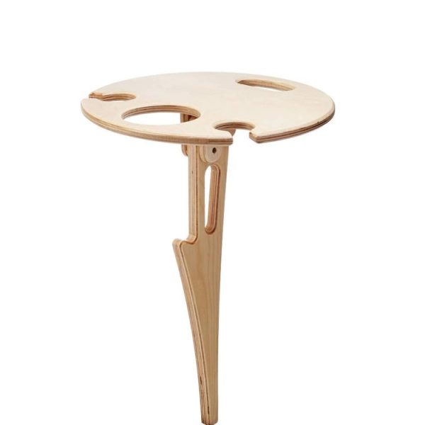 Wooden Lawn Folding Wine Table Outdoor Picnic Wine Rack - Image 3